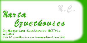 marta czvetkovics business card